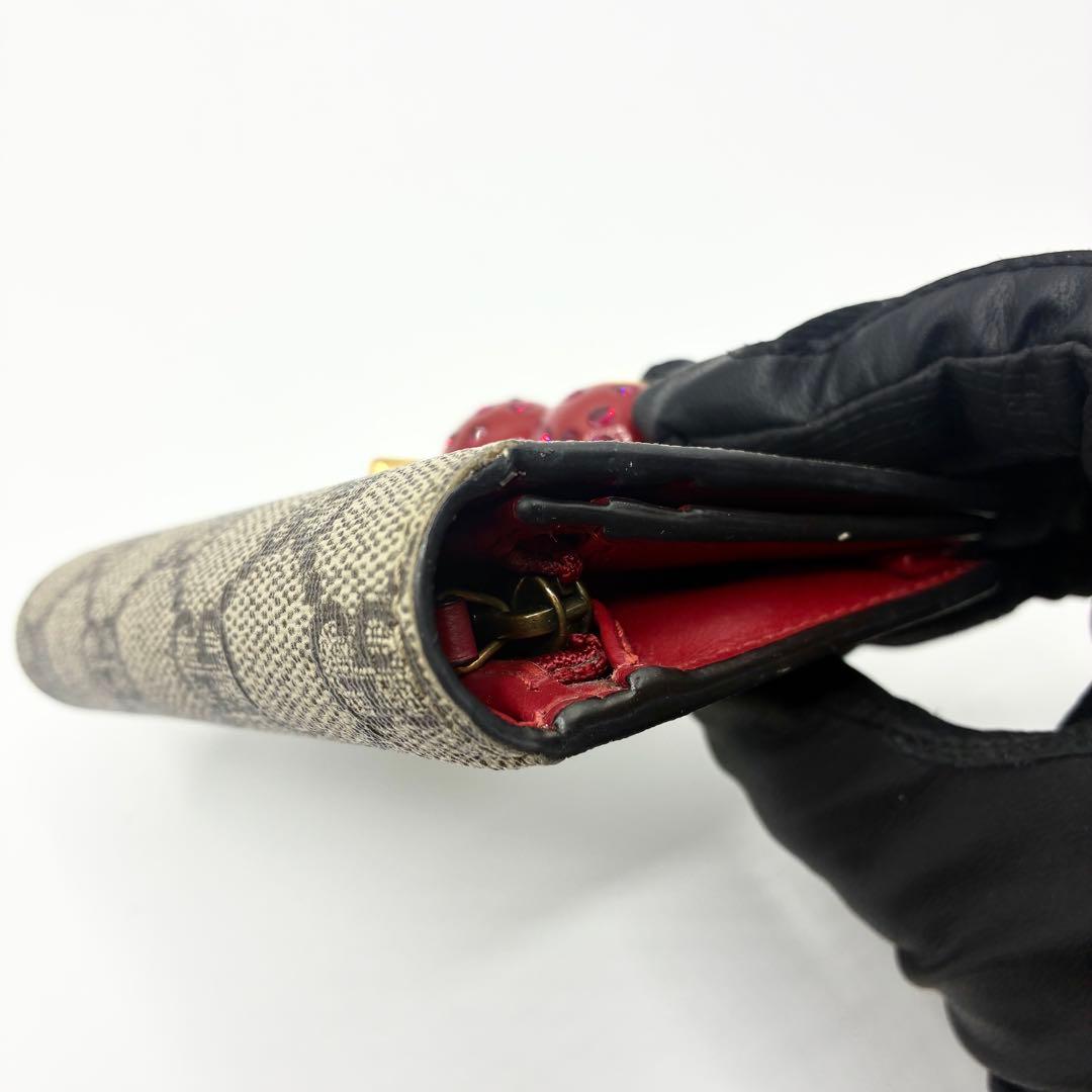 グッチ GGスプリーム 折り財布 さくらんぼ インターロッキング　チェリー