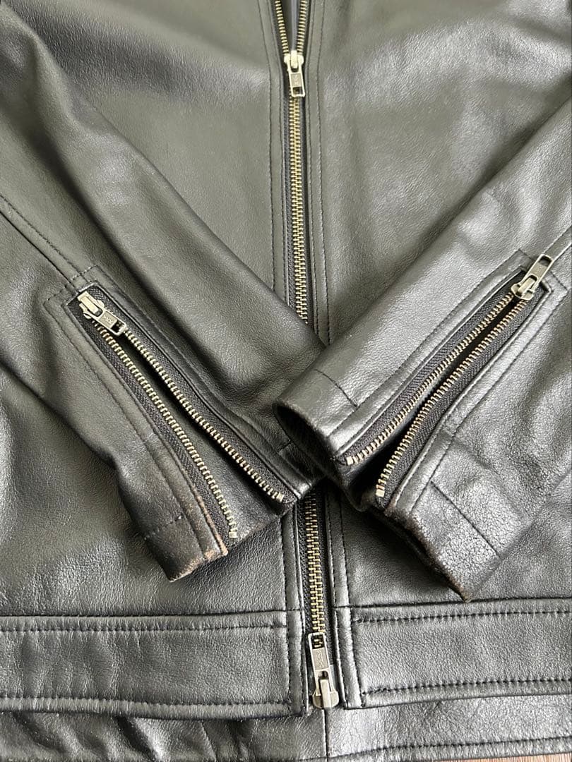 美品中古　ユナイテッドアローズ　レザー シングルライダースジャケットLサイズ