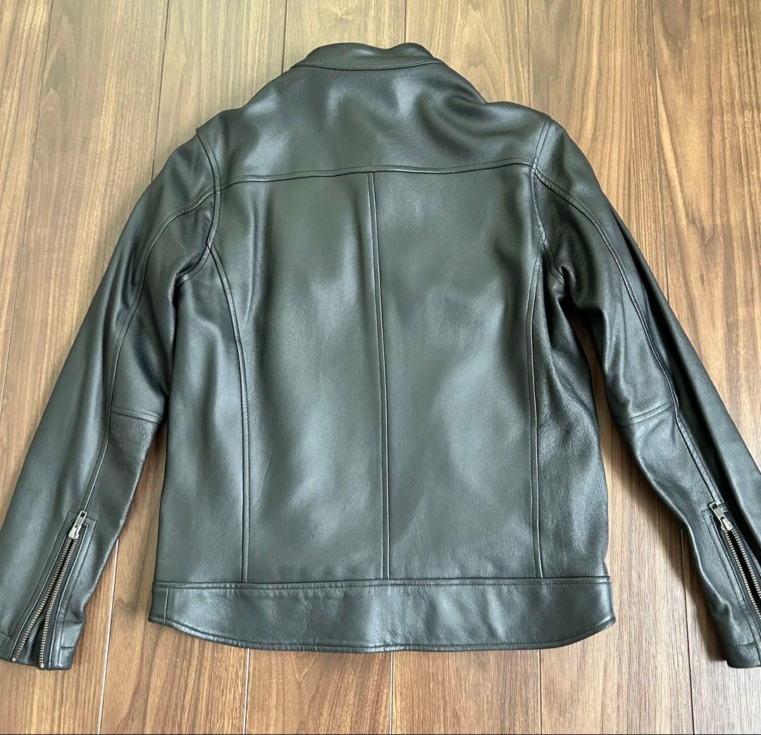 美品中古　ユナイテッドアローズ　レザー シングルライダースジャケットLサイズ