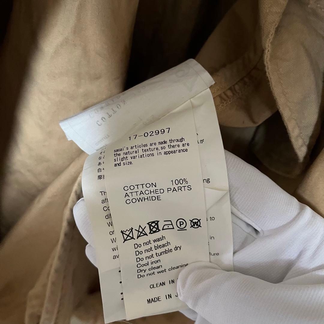 サカイ sacai 変形 ギャザーロングコート トレンチ 17-02997