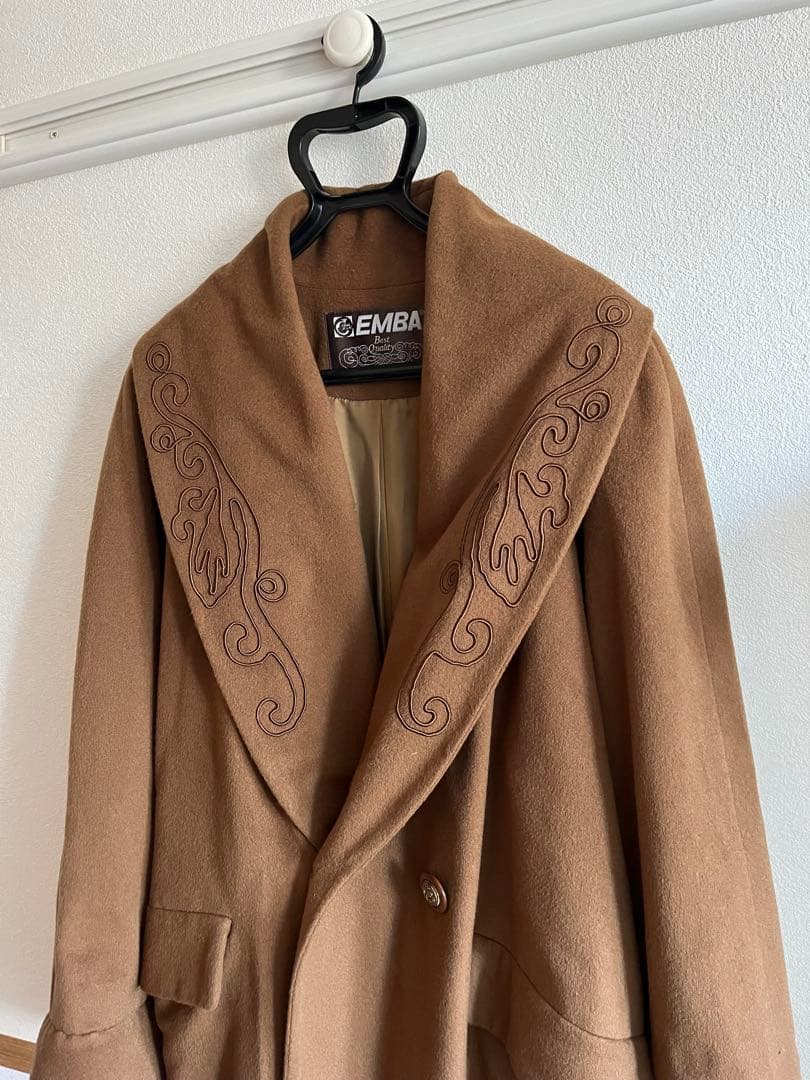 80s made in england カシミヤ　ローブコート