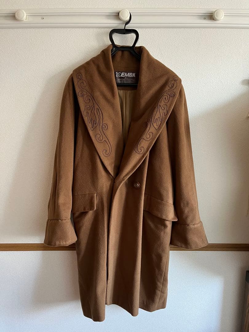 80s made in england カシミヤ　ローブコート