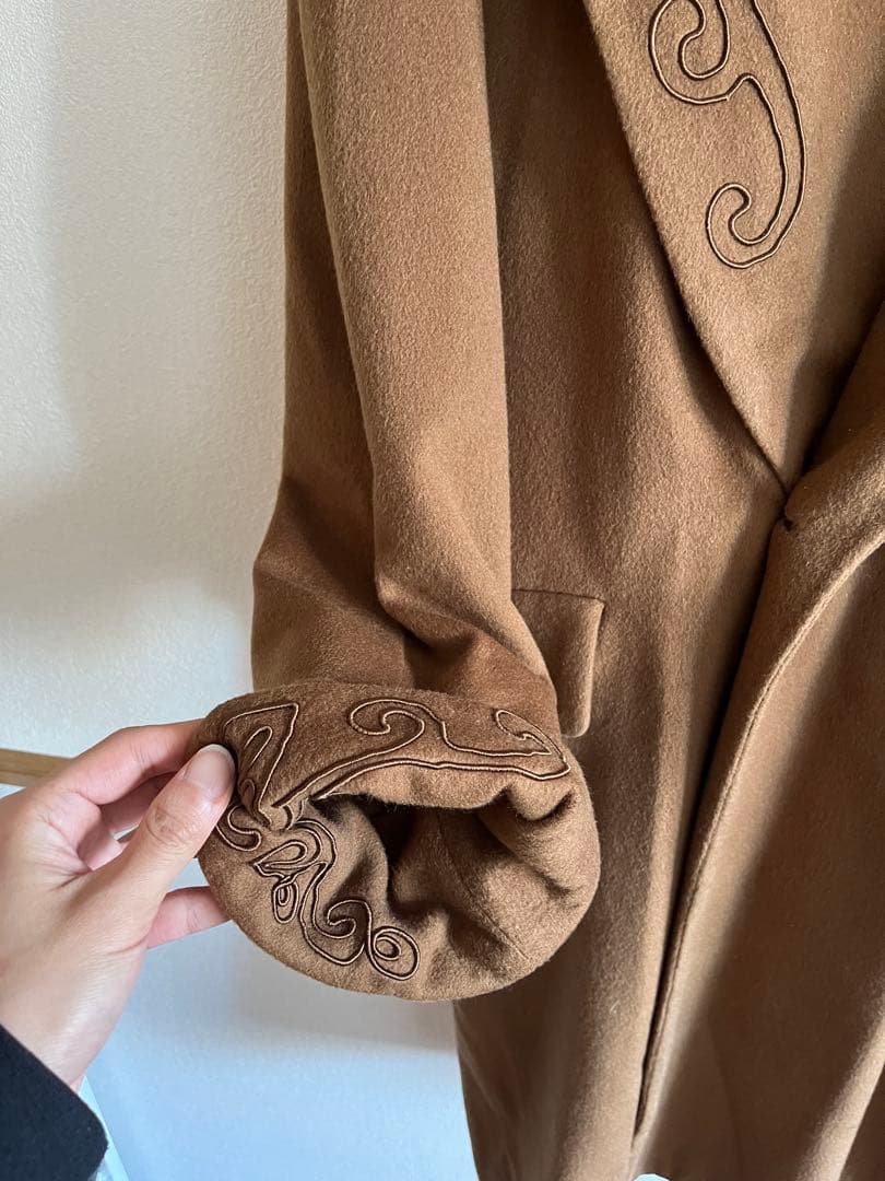 80s made in england カシミヤ　ローブコート