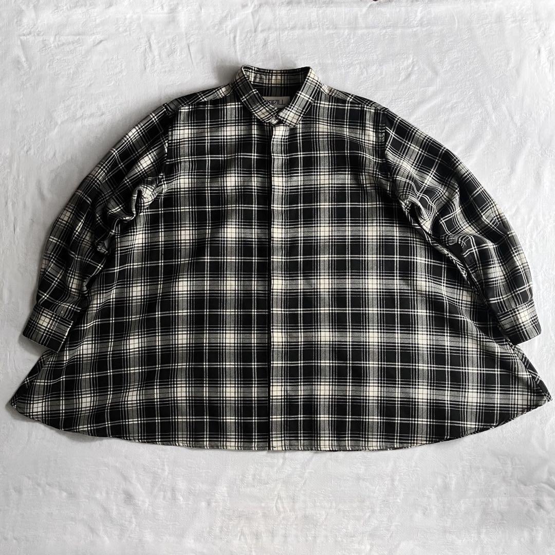 KIDILL Aライン ウール チェックシャツ　オンブレチェック