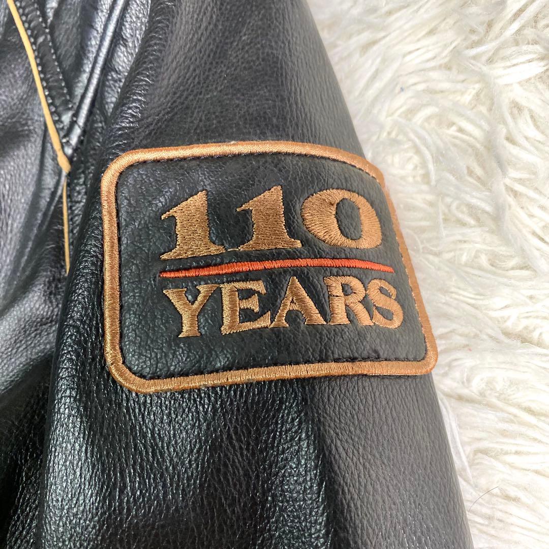 良品✨ハーレーダビッドソン ライダース 110周年記念 大きいサイズ 本革 黒