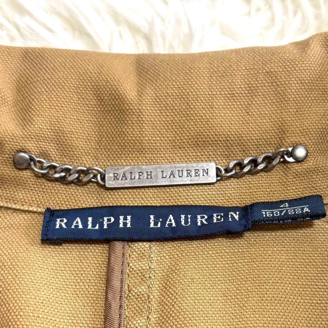 【美品】ラルフローレン コットン レザー切替 ジャケット サファリジャケット