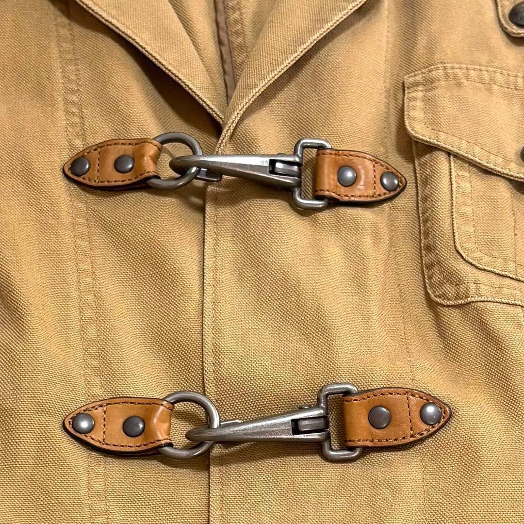 【美品】ラルフローレン コットン レザー切替 ジャケット サファリジャケット