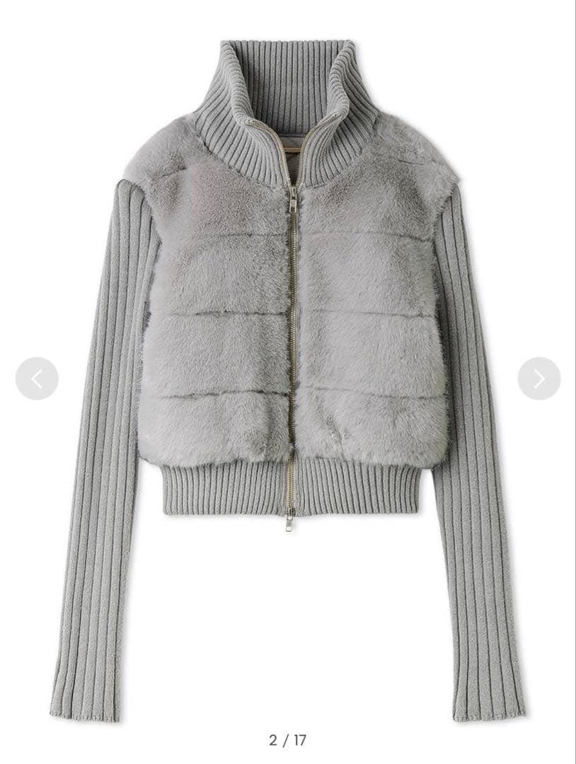 SNIDEL ファーニットブルゾン GRY 0サイズ