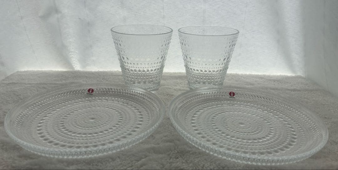 【新品】イッタラ カステヘルミ クリア 17㎝プレート2枚/タンブラー2個セット