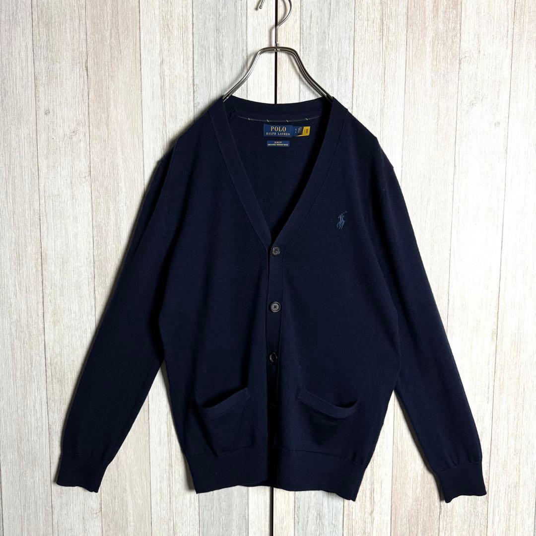 3627【現行QRタグ・美品】ラルフローレン ウォッシャブルニット カーディガン