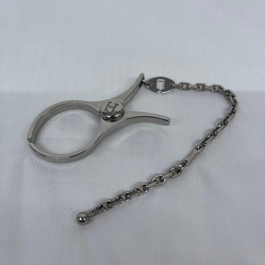 美品　エルメス　グローブホルダー　シルバー　チャーム　チェーン　キーホルダー
