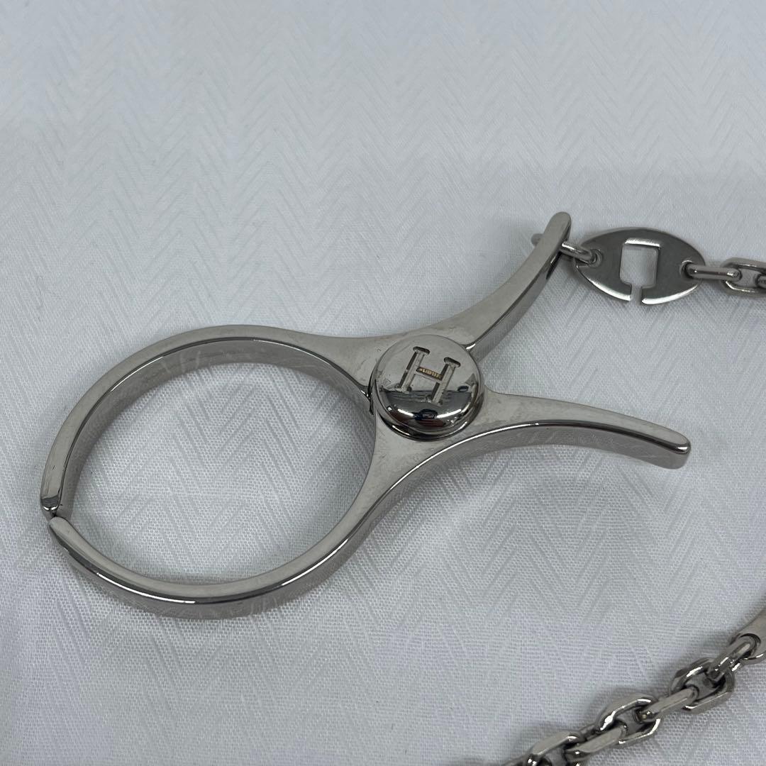 美品　エルメス　グローブホルダー　シルバー　チャーム　チェーン　キーホルダー