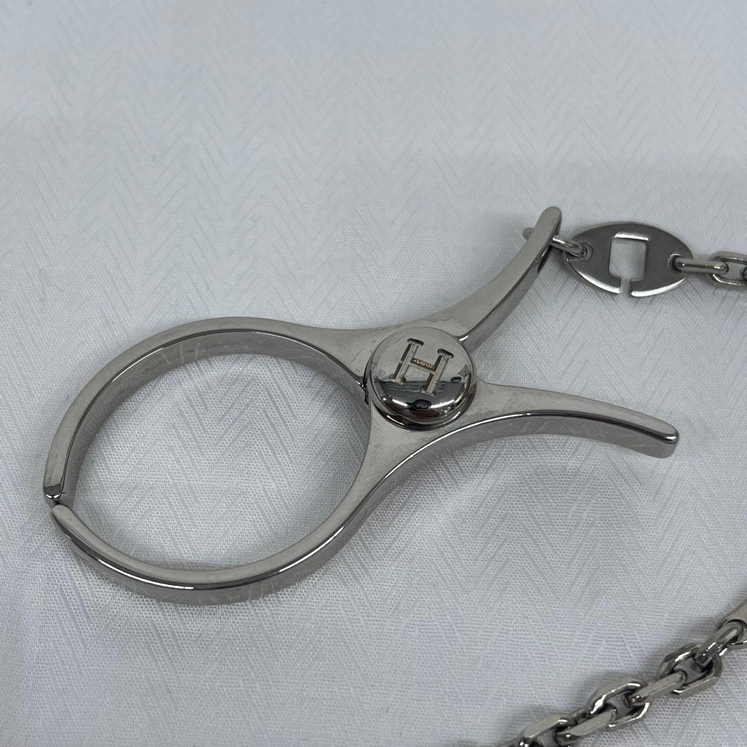 美品　エルメス　グローブホルダー　シルバー　チャーム　チェーン　キーホルダー