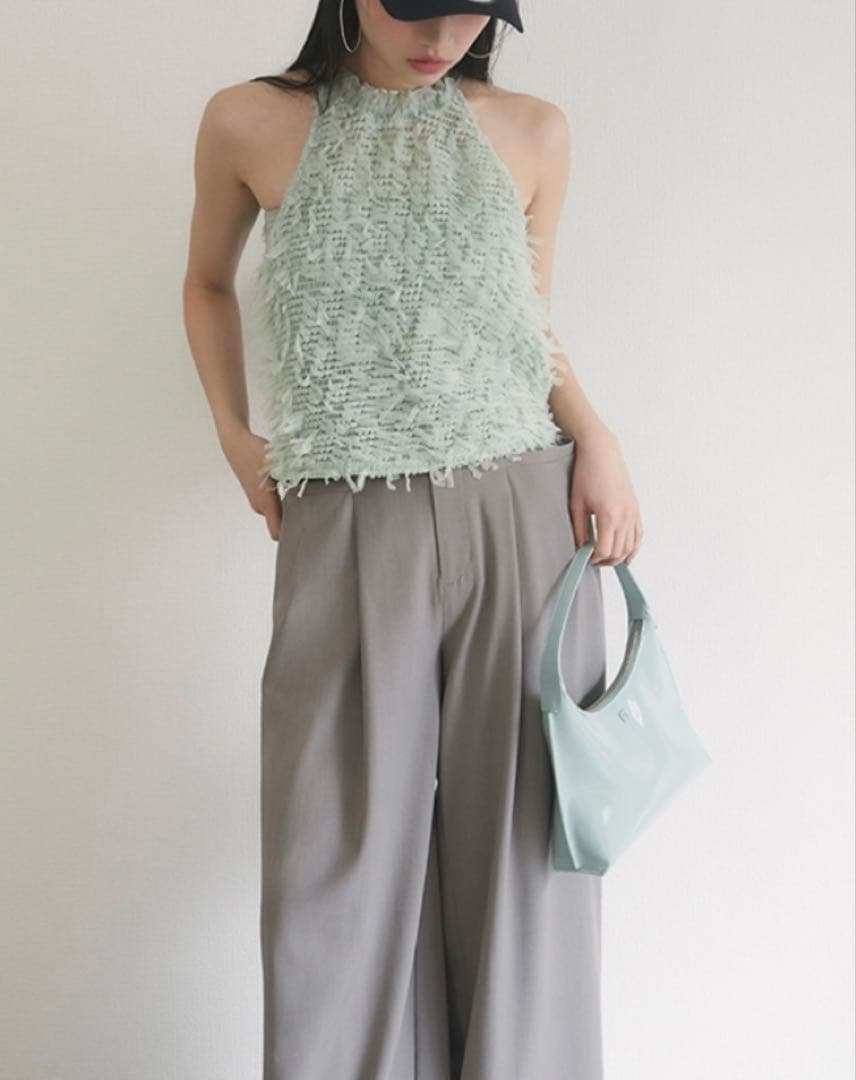 SNIDEL フリルカットブラウス SWCT244014 ライム