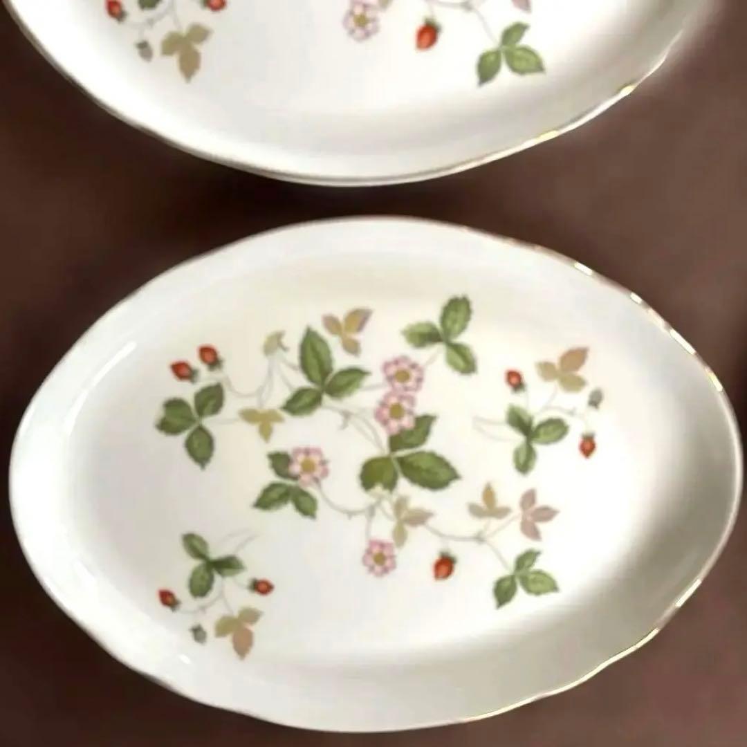 【未使用】黒壺  オーバル皿 ワイルドストロベリー　23.5cm