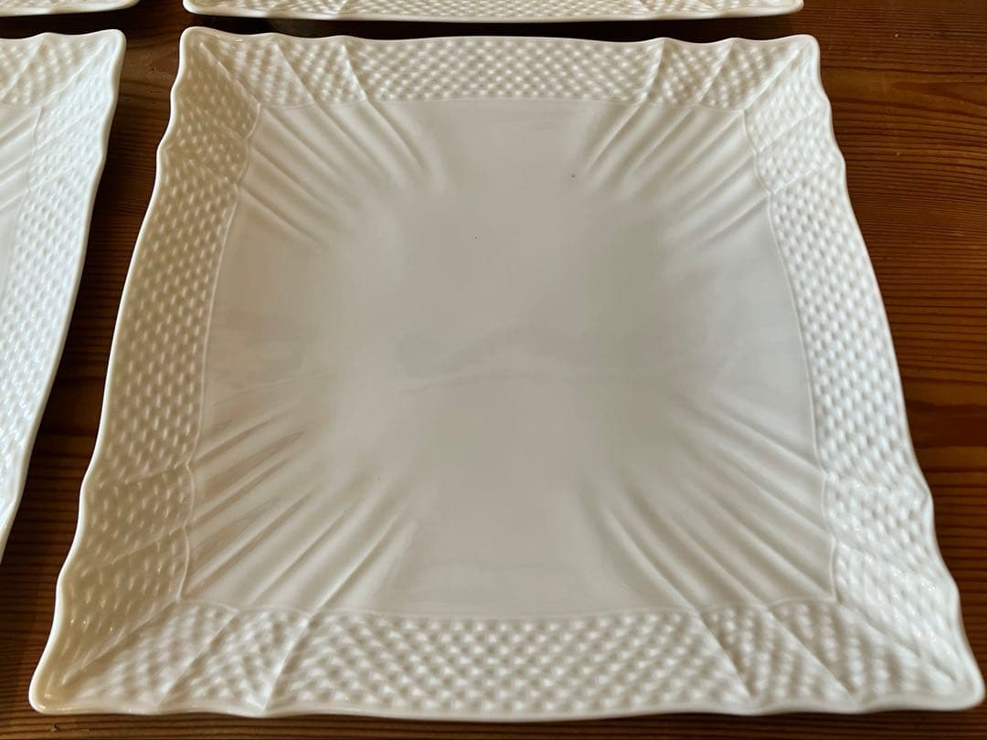 ジノリ ベッキオホワイト22.5スクエアプレート×4