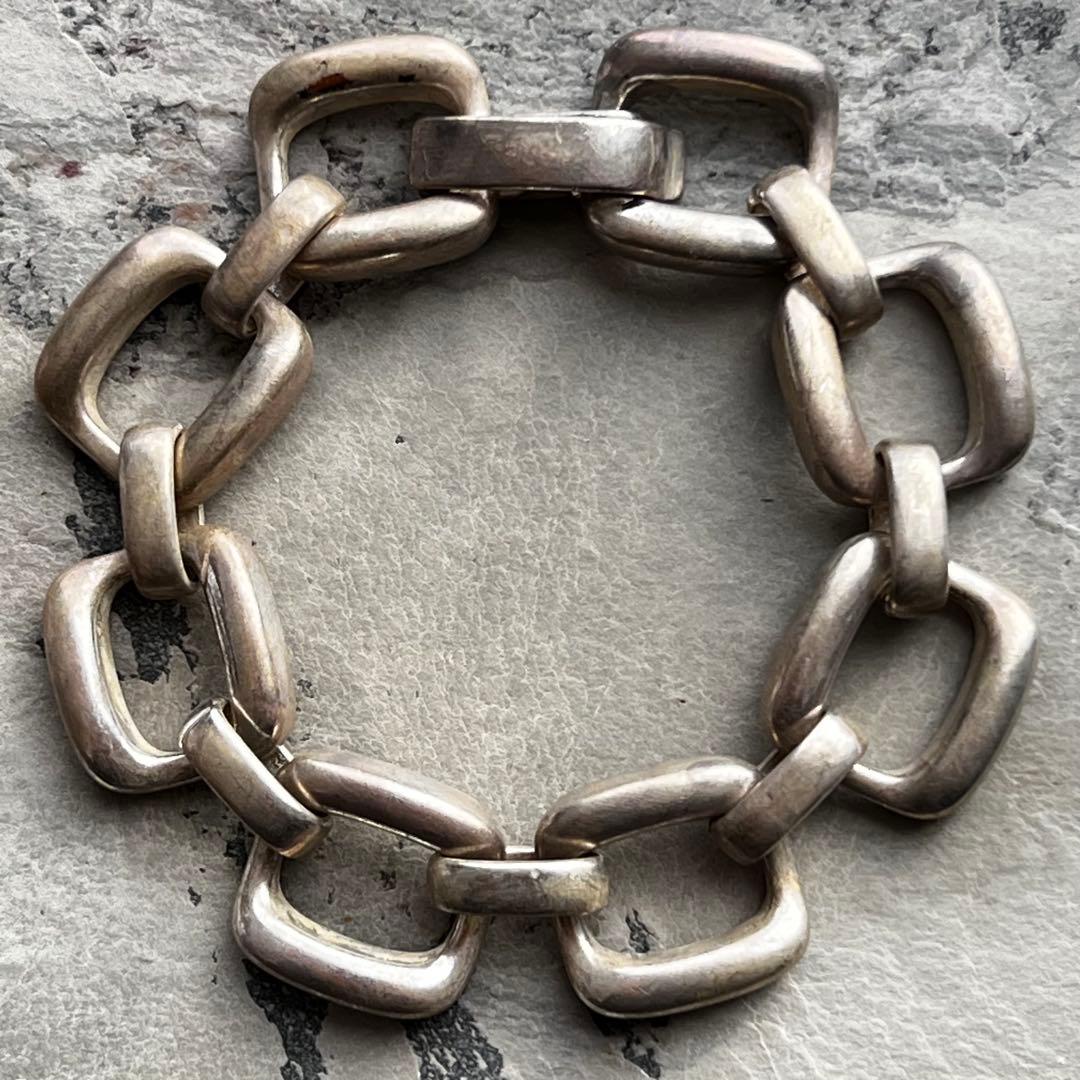 VINTAGE ヴィンテージ スクエア チェーン ブレスレット SPAIN