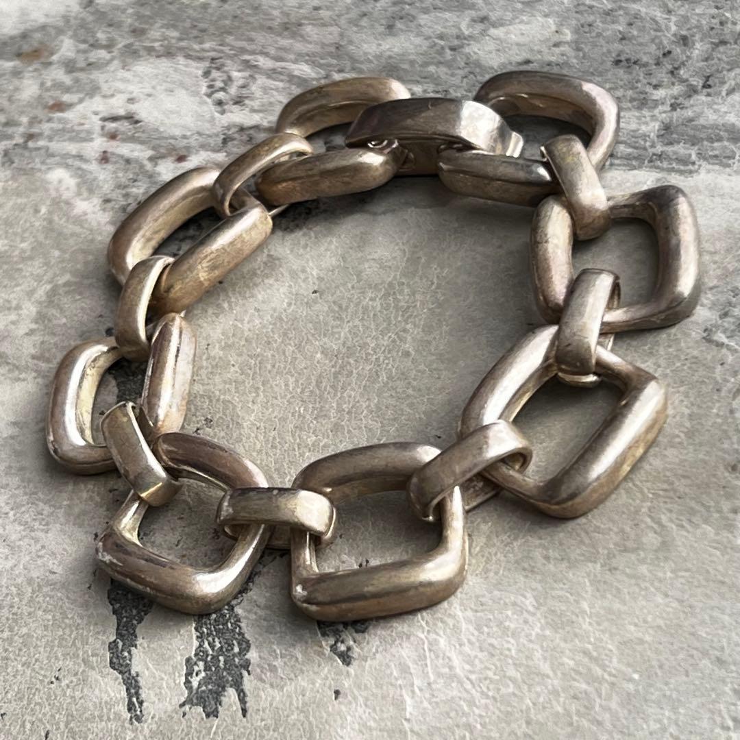 VINTAGE ヴィンテージ スクエア チェーン ブレスレット SPAIN