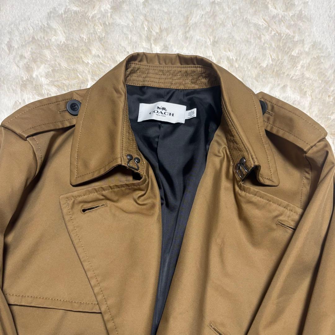 極美品　コーチ メンズ トレンチコート ロングコート ベージュ　Lサイズ