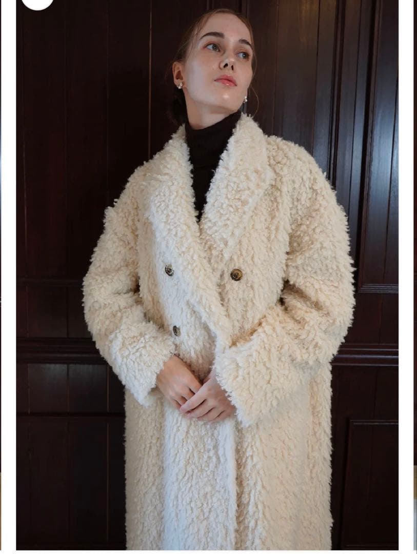 ジャケット・アウター Acka. poodle boa long coat