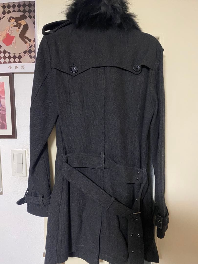 Xfrm ファー付きトレンチコート グレー