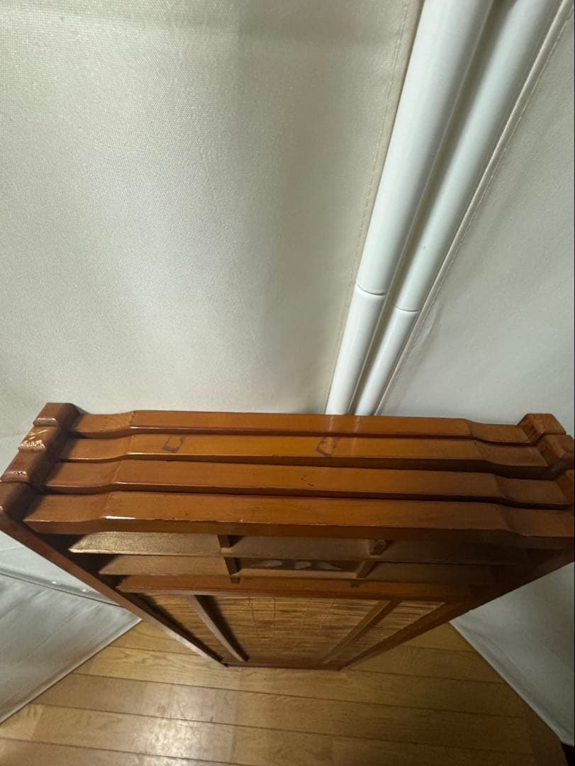 衝立 間仕切り パーテーション 4連 透かし彫り 昭和レトロ アンティーク