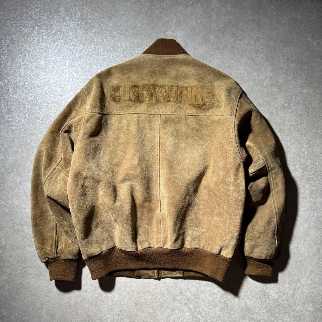 90s LUCKY STRIKE suède MA1 bomber jacket