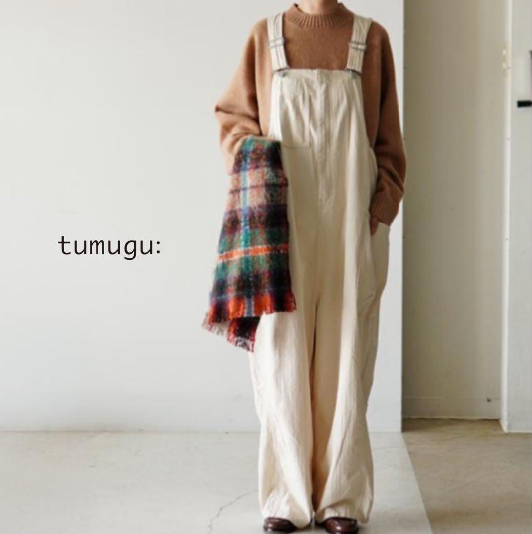 tumugu ツムグ キナリ ヘリンボンオックス サロペット です♩