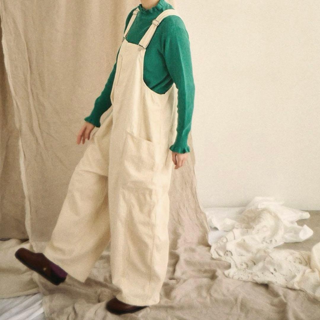 tumugu ツムグ キナリ ヘリンボンオックス サロペット です♩