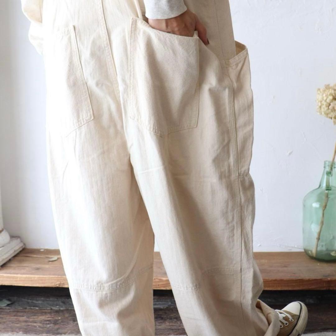 tumugu ツムグ キナリ ヘリンボンオックス サロペット です♩