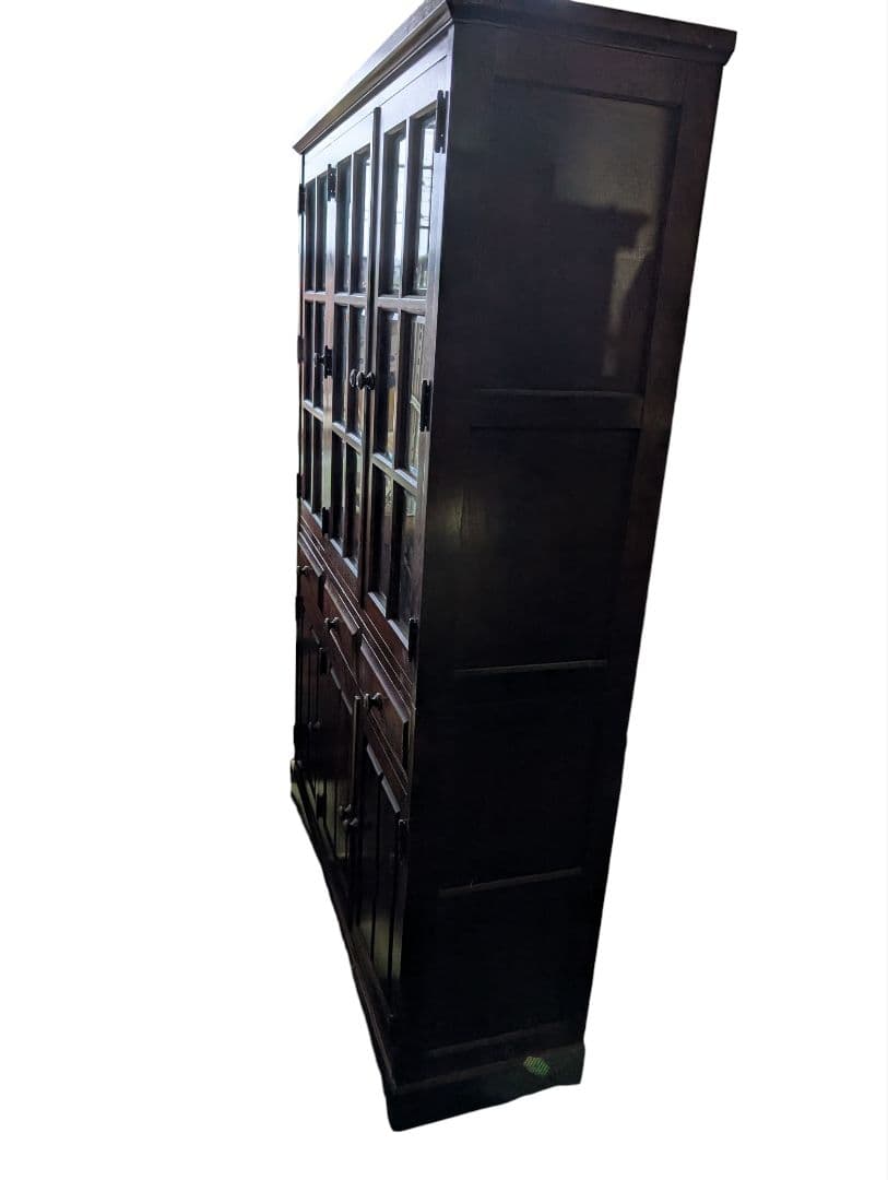 北海道民芸　木製ディスプレイキャビネット 4棚付き