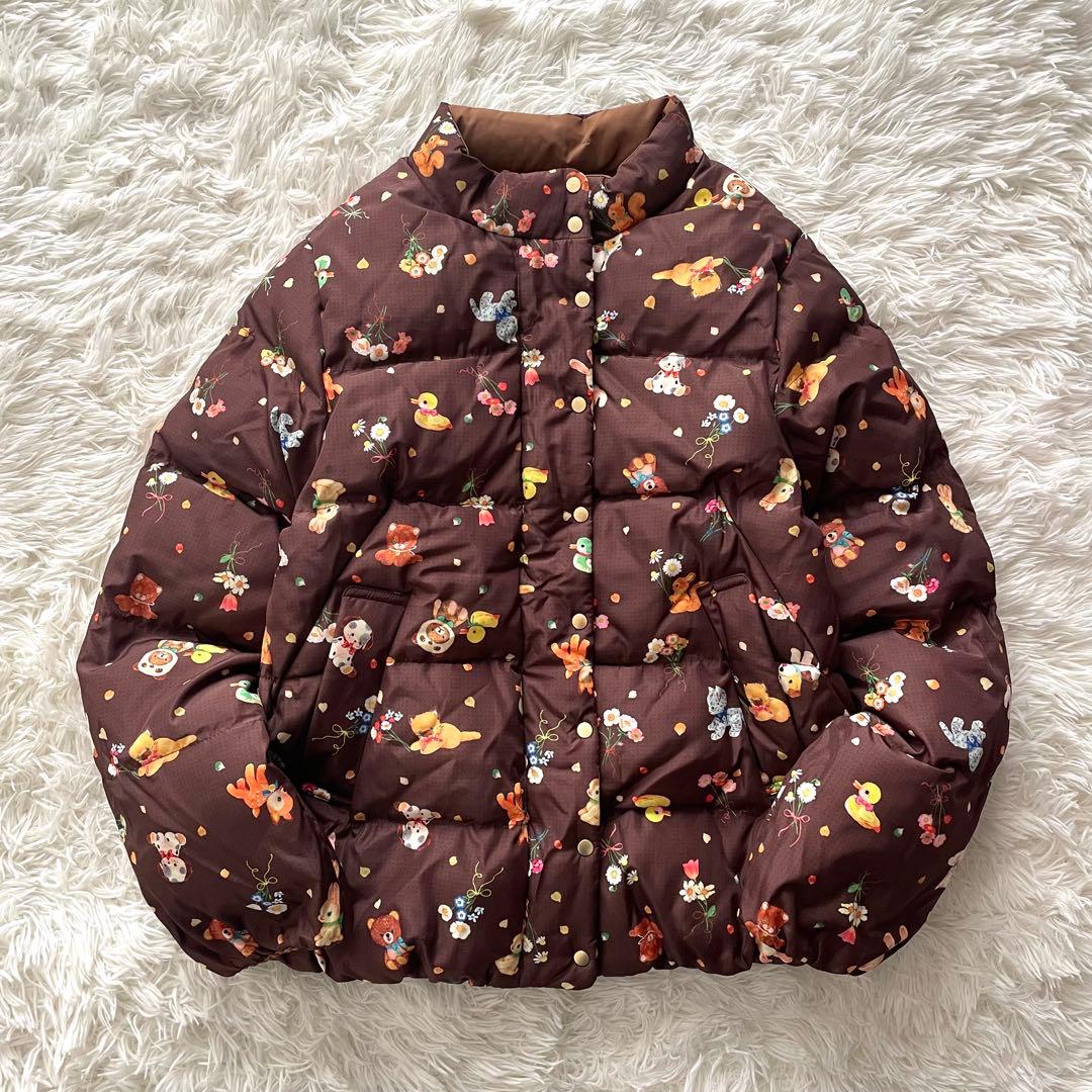 美品　yukiemon ダウンジャケット　ぬいぬい　動物柄　リバーシブル
