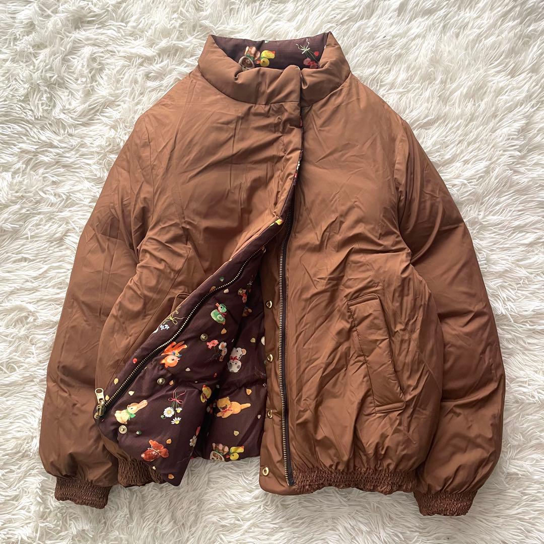 美品　yukiemon ダウンジャケット　ぬいぬい　動物柄　リバーシブル