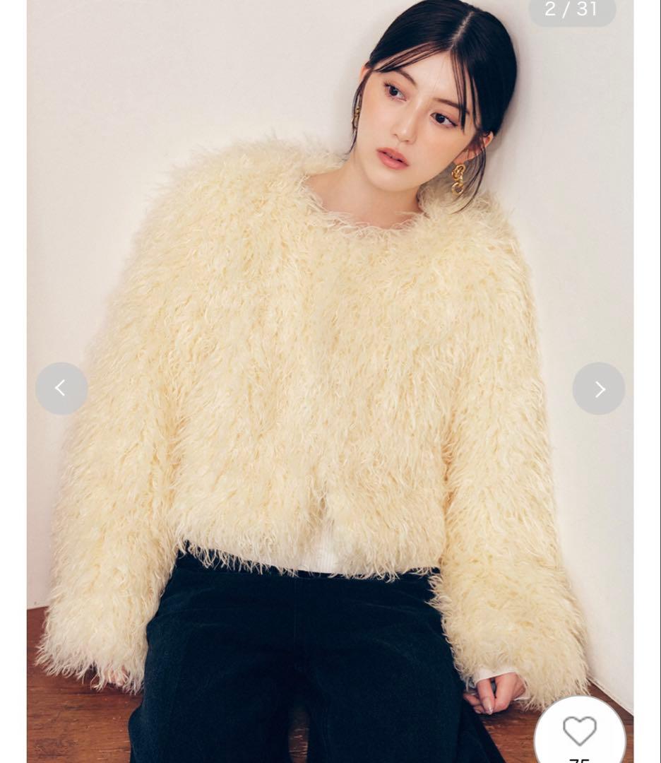 フレイアイディー FRAY I.D★25ss 今期 ショートファーコート YEL