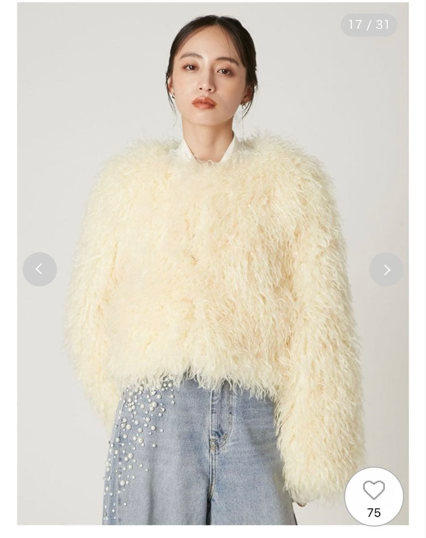 フレイアイディー FRAY I.D★25ss 今期 ショートファーコート YEL