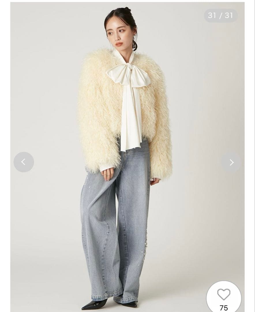 フレイアイディー FRAY I.D★25ss 今期 ショートファーコート YEL