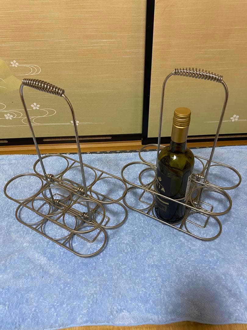 ワインラック、瓶ビールラックステンレススチール 6本用