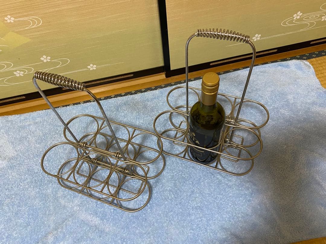 ワインラック、瓶ビールラックステンレススチール 6本用