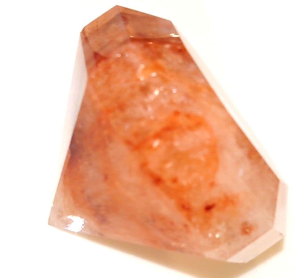 【レア✧１点物】天然石ファイヤークォーツのダイヤモンドカット大　置き物