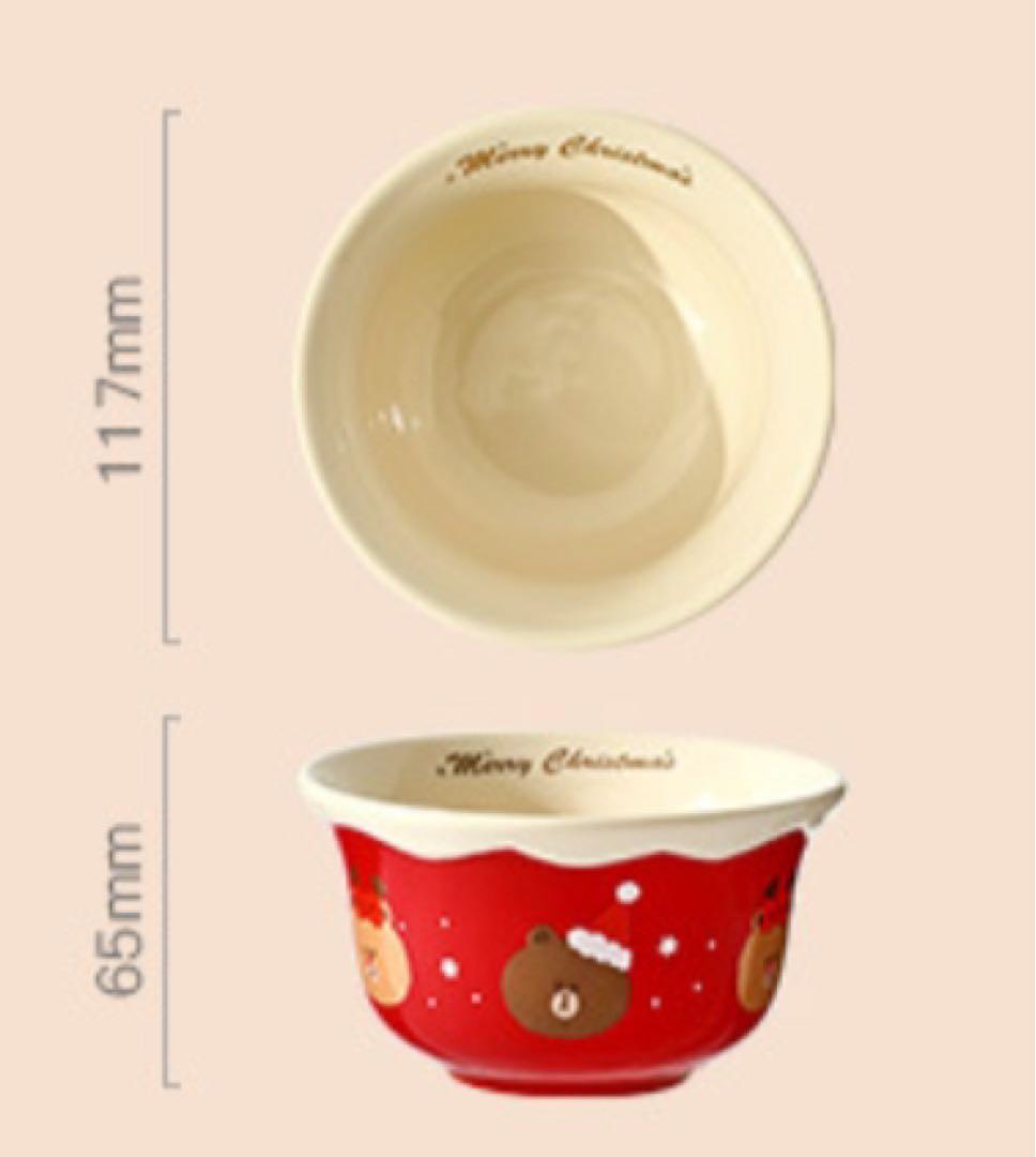 LINE FRIENDS クリスマス 限定グッズ 食器5点セット大中皿小鉢グラス