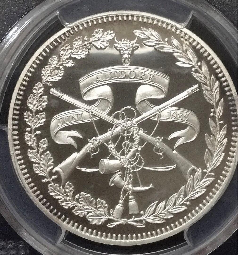 スイス射撃祭　1985年50フラン銀貨　PR68DCAM