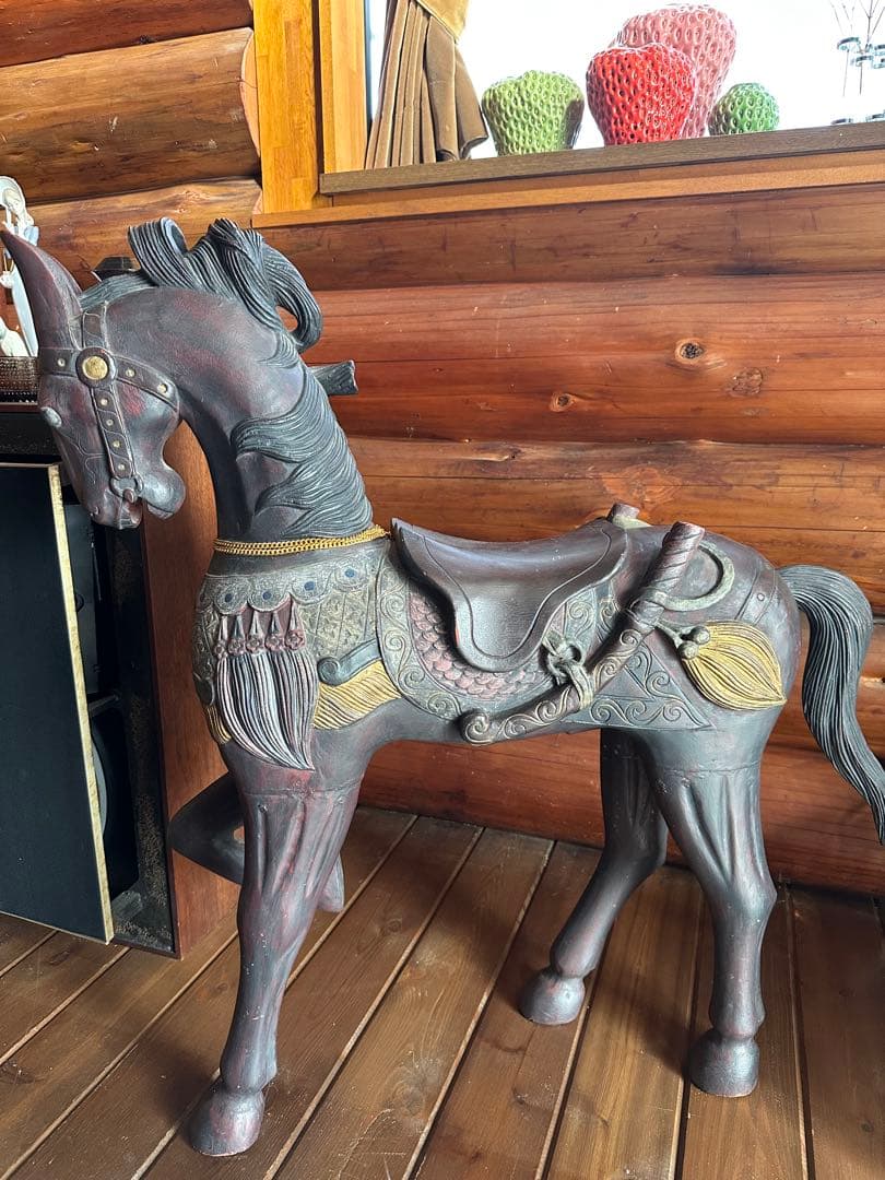 木製　大きな馬のオブジェ　希少品　クリスマスに！素敵！