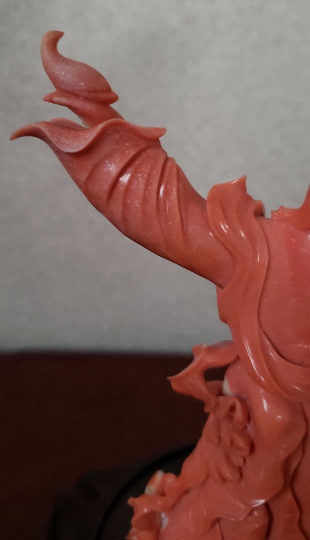 勇峰 本珊瑚 天女 置物 オブジェ 彫刻 珊瑚 宝石珊瑚 天然珊瑚 赤珊瑚