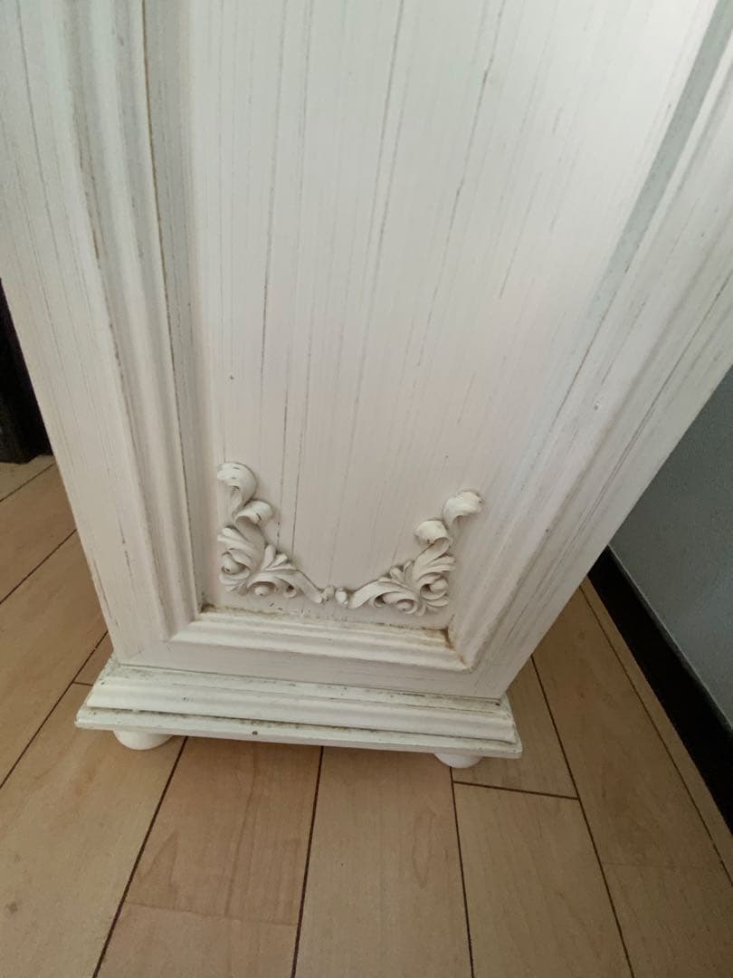 中古　美品　アンティーク　フランス　ホワイト 木製ラック 1