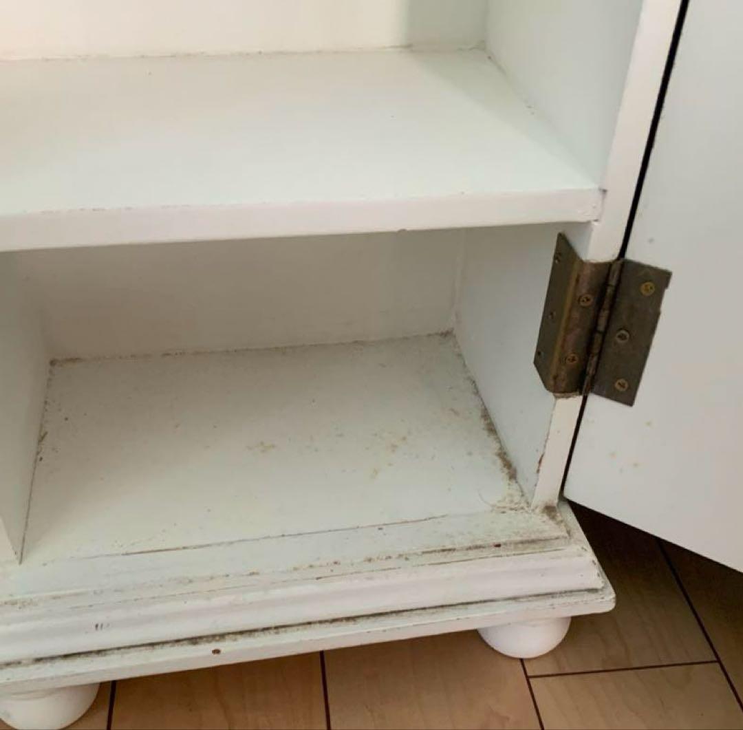 中古　美品　アンティーク　フランス　ホワイト 木製ラック 1