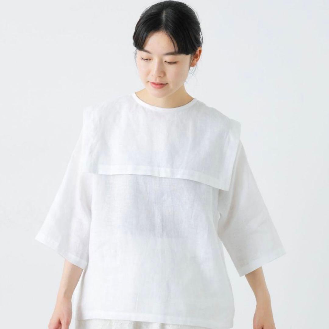 気まぐれお値引き　新品今季かぐれ　ビッグカラー2WAYブラウス 2025年春秋