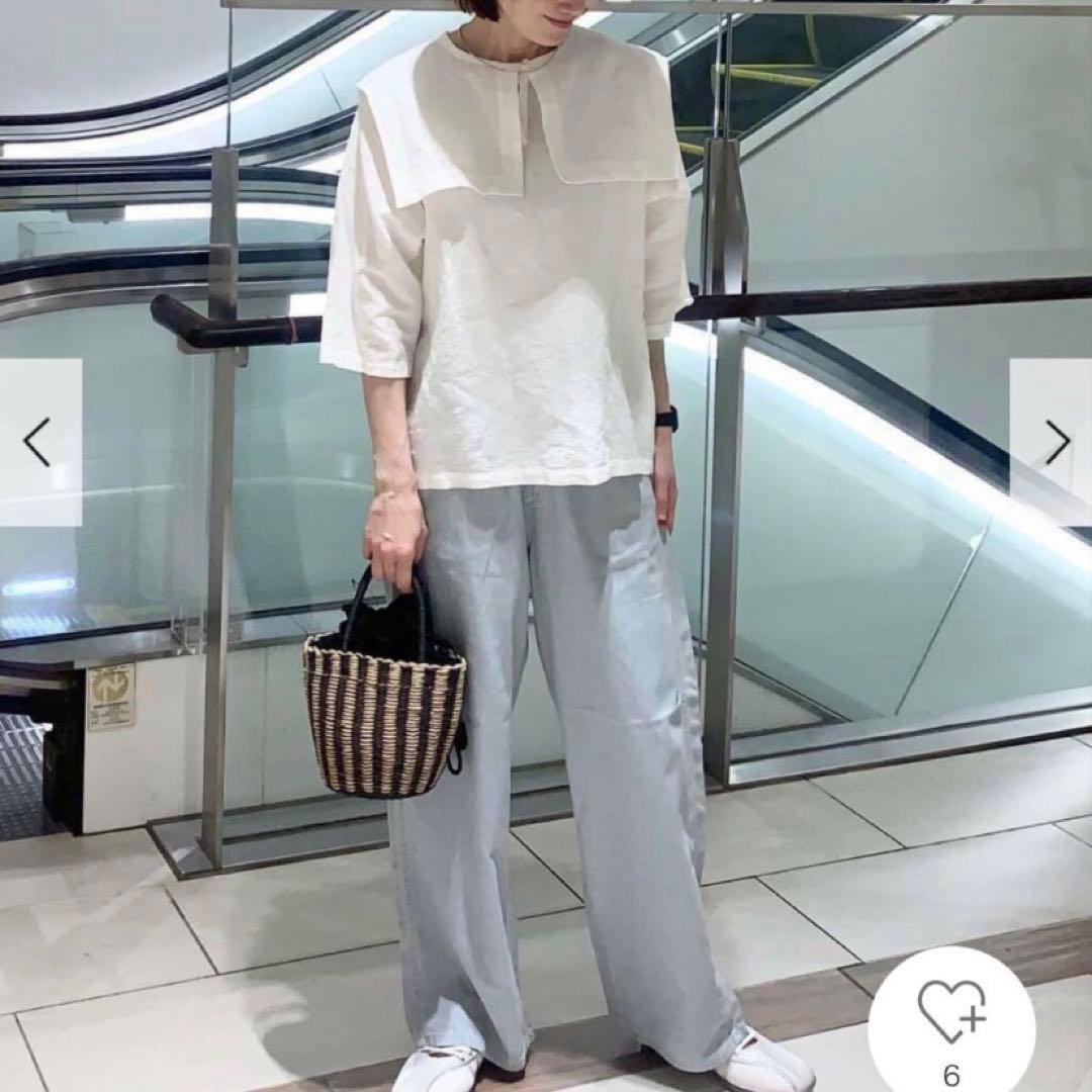 気まぐれお値引き　新品今季かぐれ　ビッグカラー2WAYブラウス 2025年春秋