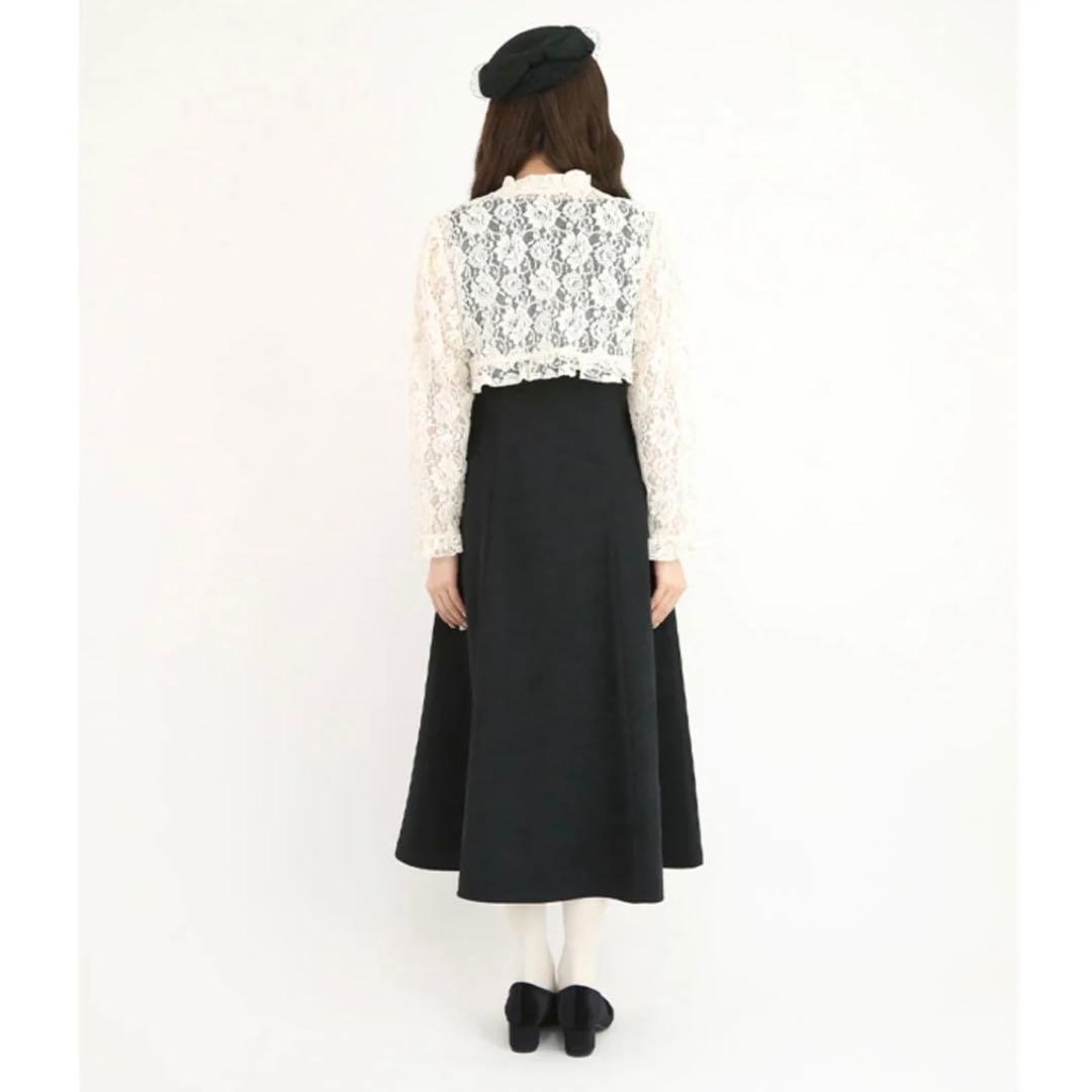 【フィント/ Fi.n.t】レースレイヤードナローフレアージャンパースカート