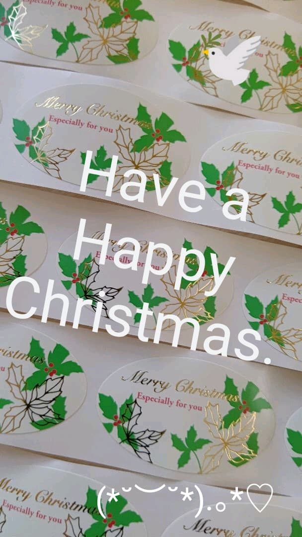 ホワイトクリスマス Merry Christmas シール 30枚