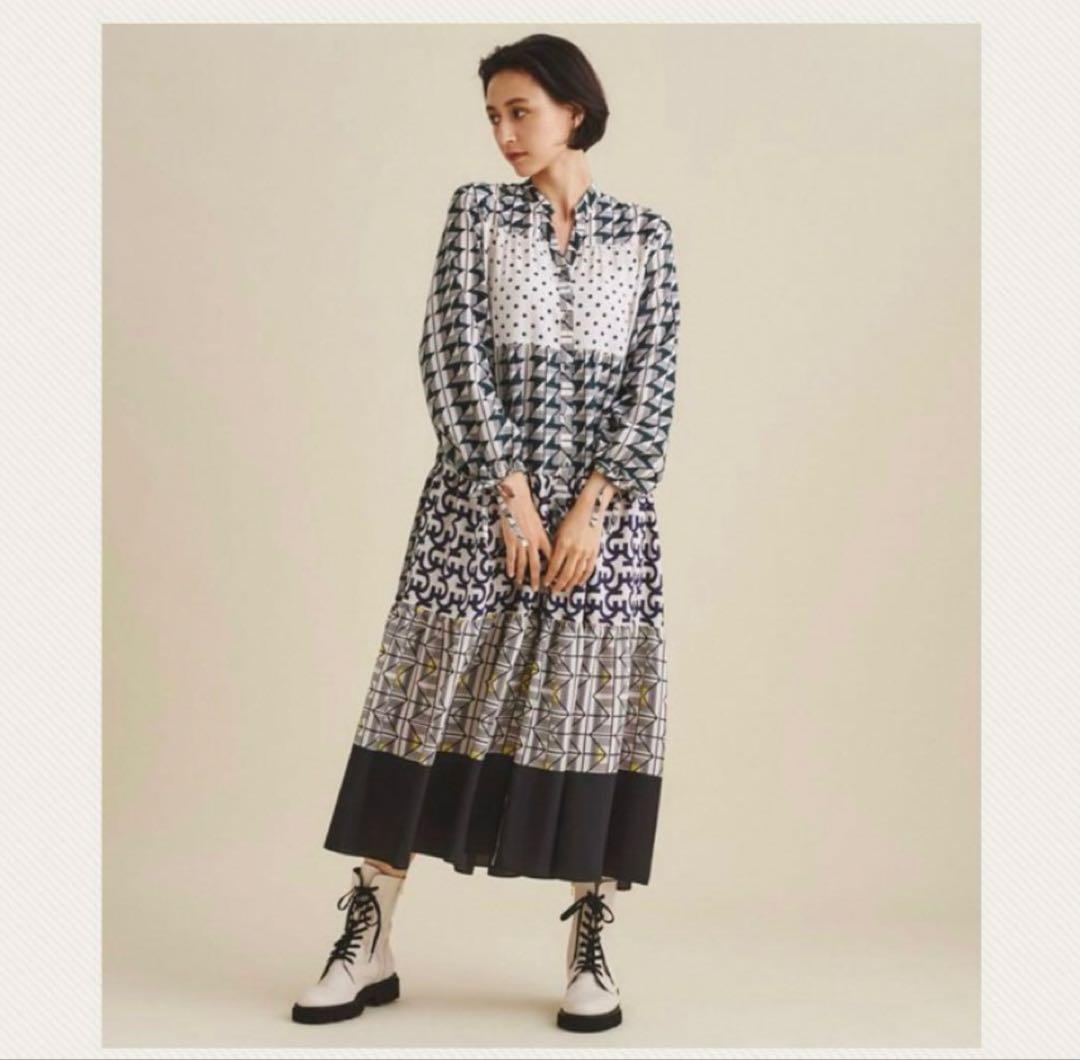 グレースクラス キカコンビマキシワンピース 総柄シャツワンピース 【美品】